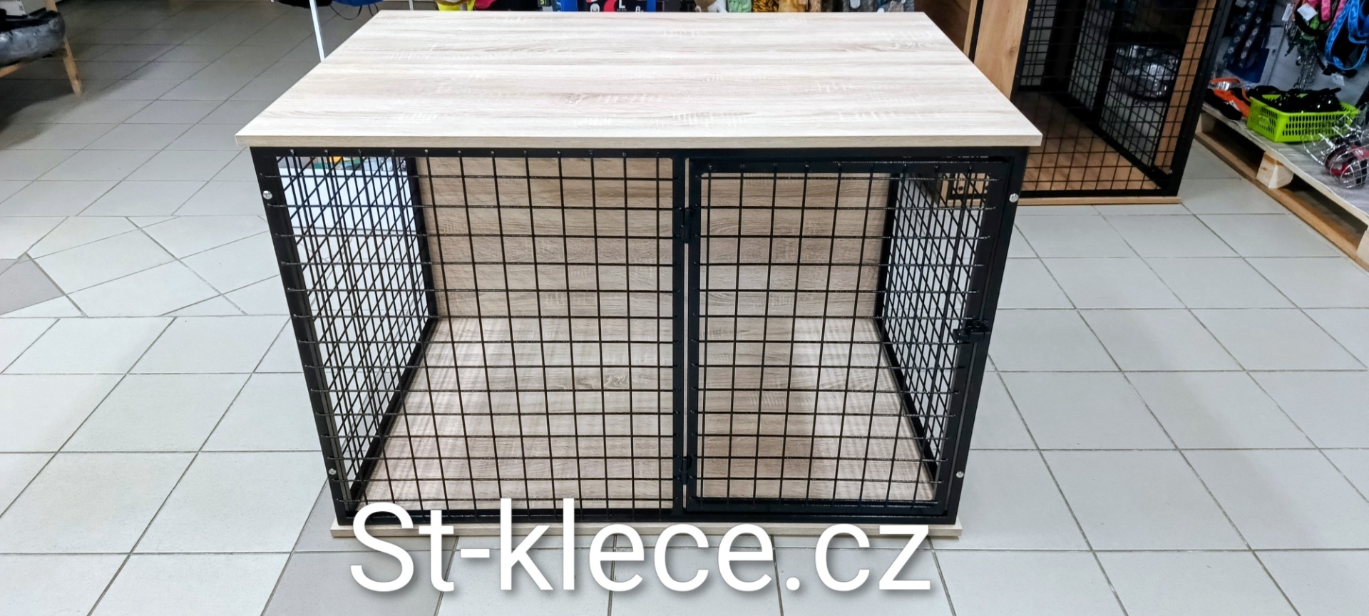 Rozměry 120x80x80 cm, dekor sonoma.kostra ocel síť oka 50 x 50 mm síla 4 mm, cena 10000 Kč 